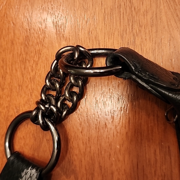 Chi by Carlos Falchi black leather and snakeskin print BEAUTY!! - Picture 3 of 12